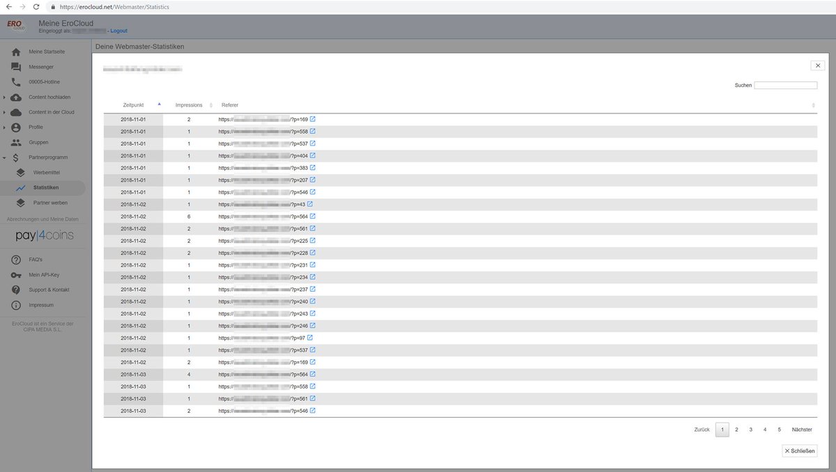 Für unsere #Adultwebmaster:
Sie können in den #Impressions zu jeder hinterlegten #Kampagne mit einem Klick genau sehen, wo ihr #Werbemittel wie oft eingeblendet wurde. Damit können Sie nun noch einfacher Ihre Statistiken im Auge behalten. Mehr: EroCloud.net