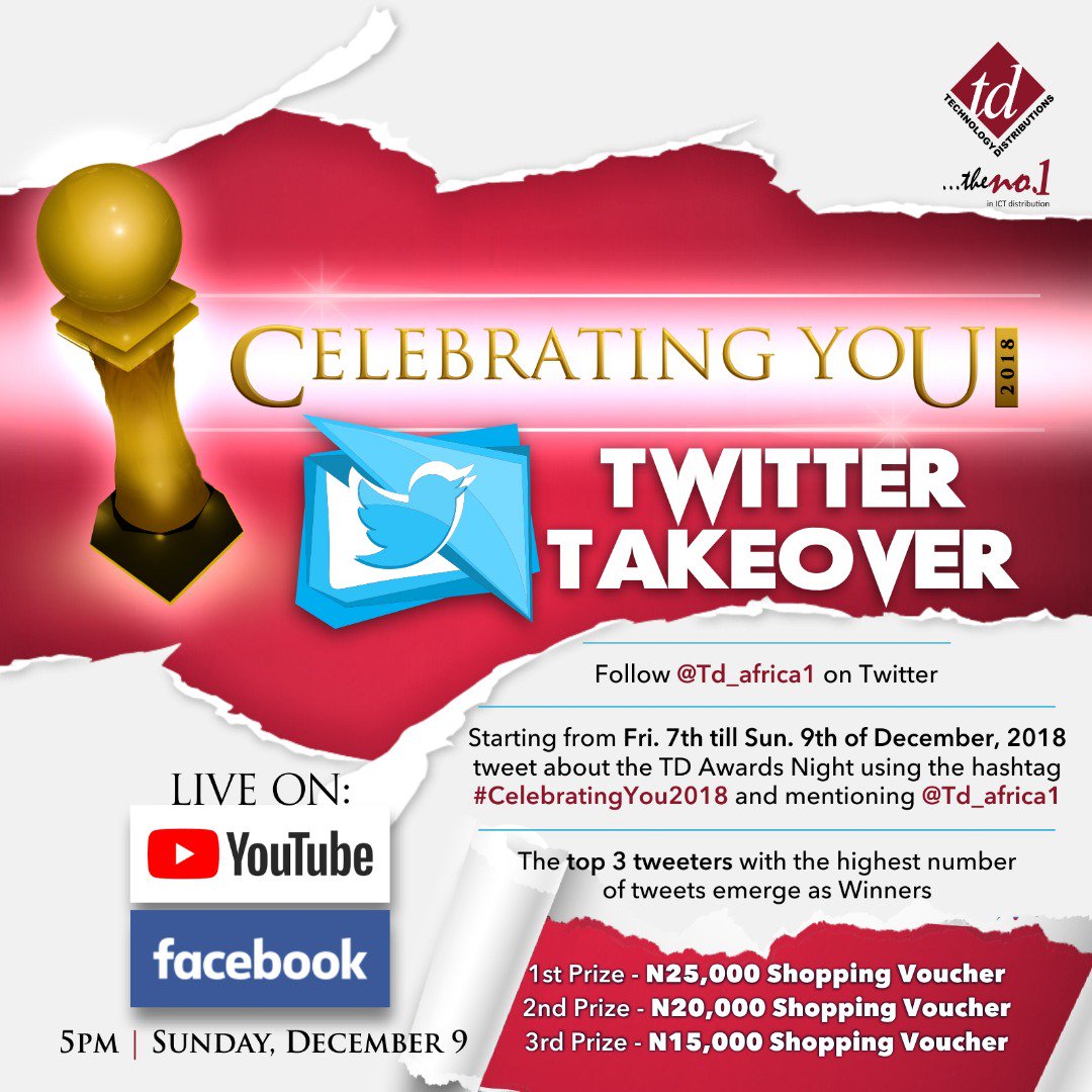 Td_africa1's tweet photo. Christmas is coming. 25k, 20k and 15k shopping vouchers up for grabs. Tweet it to win it.
#CelebratingYou2018 https://t.co/mkJf6m92pJ