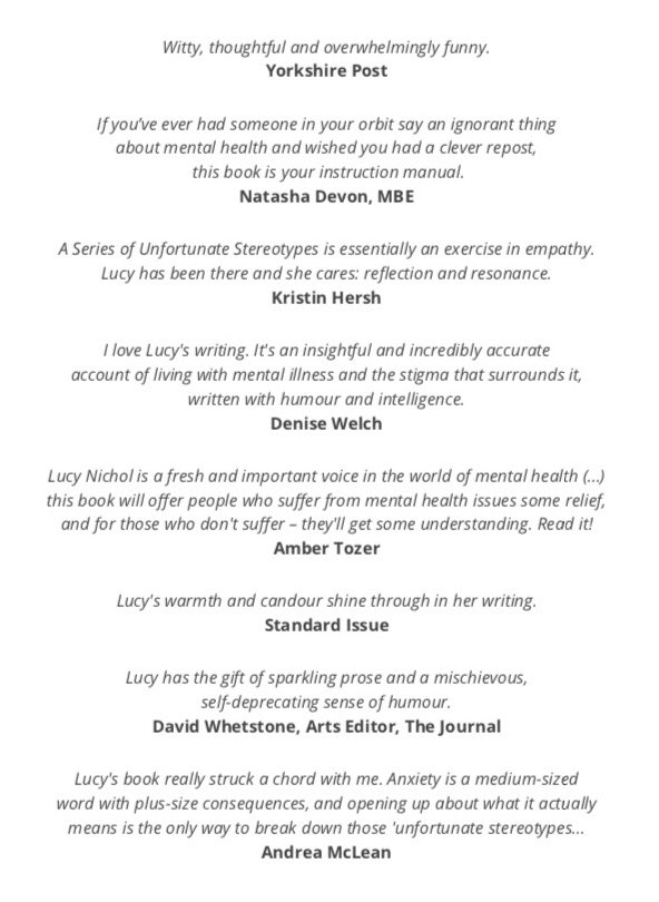 LucyENichol's tweet photo. CHRISTMAS BOOK GIVEAWAY

Follow &amp; RT for your chance to win a copy of my #mentalhealth book - A Series of Unfortunate Stereotypes

I've got 1 more copy to give away this year if you fancy giving stigma a kicking &amp; having a giggle. 

Here's what lovely peeps have said about it: https://t.co/7whD9NGmm0