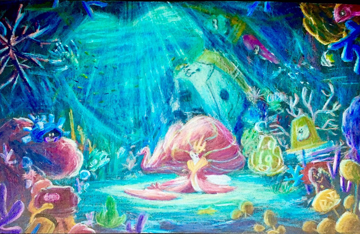 Bob T C V Twitter 海の女王の間 イラスト 色鉛筆 風景画