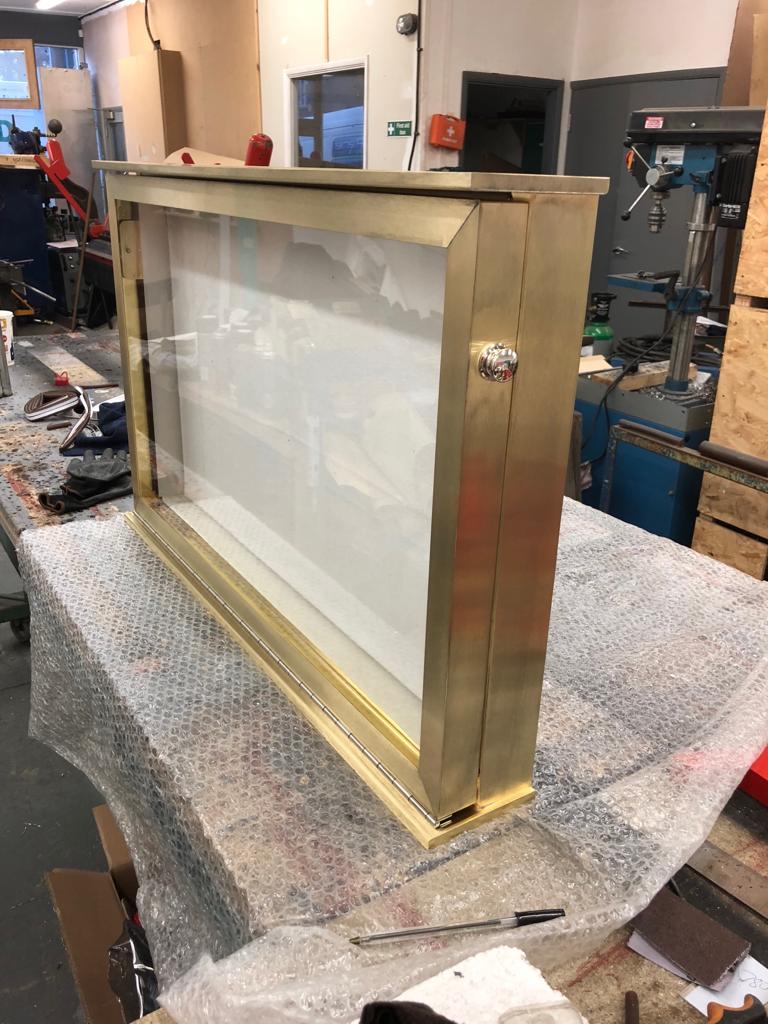 Starting off this week with an illuminated brushed brass menu case #signage #bespoke #menucase #led #illumination #signs #signmakers #trade