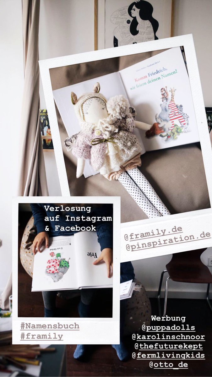 Pinspirationde's tweet photo. Werbung | VERLOSUNG. 
Für 2 GewinnerInnen gibt’s je ein personalisiertes #Kinderbuch von @framily_de - JETZT bis 30.11. mitmachen https://t.co/A321ouj4rl
#weihnachtsgeschenkefürkinder #geschenkefürkinder #personalisierteskinderbuch #verlosung #gewinnspiel #kinderbücher https://t.co/qEZCFnXYLv
