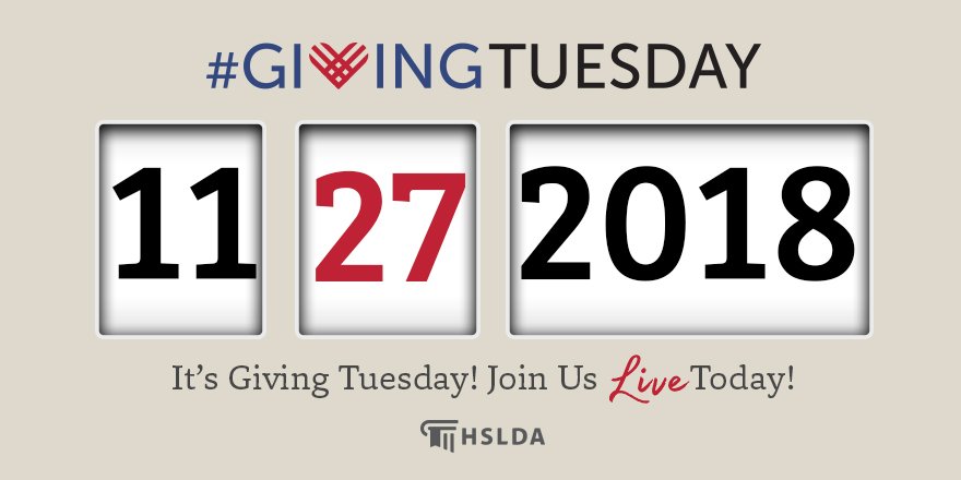HSLDACompassion's tweet photo. It's Giving Tuesday! Starting at 9am EST we’ll be sharing the inspiring stories of homeschooling families helped through HSLDA Compassion through Facebook Live, memes, and quotes. Head on over >> https://t.co/y7ksjri0Vc https://t.co/n4ke8z2owz
