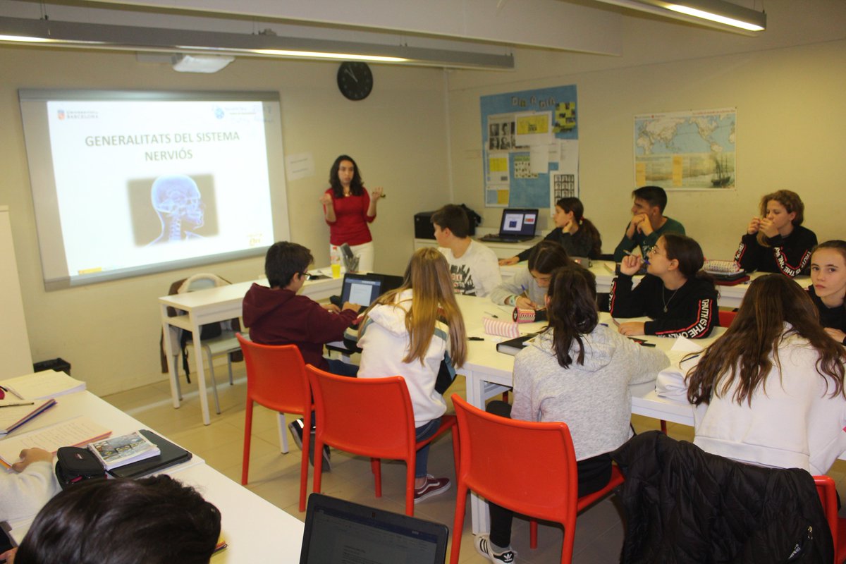 EscolaElPuig's tweet photo. L’@EscolaElPuig participa a la 23a Setmana de la Ciència coneixent un programa que es diu "Neuroart" amb 2n i4t d'ESO. https://t.co/EskWW0onfe Estem seguint el treball de l’ Ana López-Mengual | PhD Student Molecular and cellular neurobiotechnology | IBEC. #SC18CAT https://t.co/LAUS8PurXC