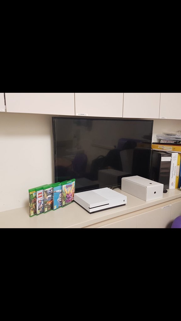 mayumi_rossi's tweet photo. BIG THANK YOU Jamie and his Family for a lots of donations include brand new XBOX ONES with many game soft as well!! Team NMCCC and our patients are so happyโค๏ธ Itโs so lovely Christmas presents๐๐๐๐ #NMCCC @MikeHanna18 @AlreeMarsh @HoggJulie @lindaflynn51 @FloPanelCoates https://t.co/eGyELBn987