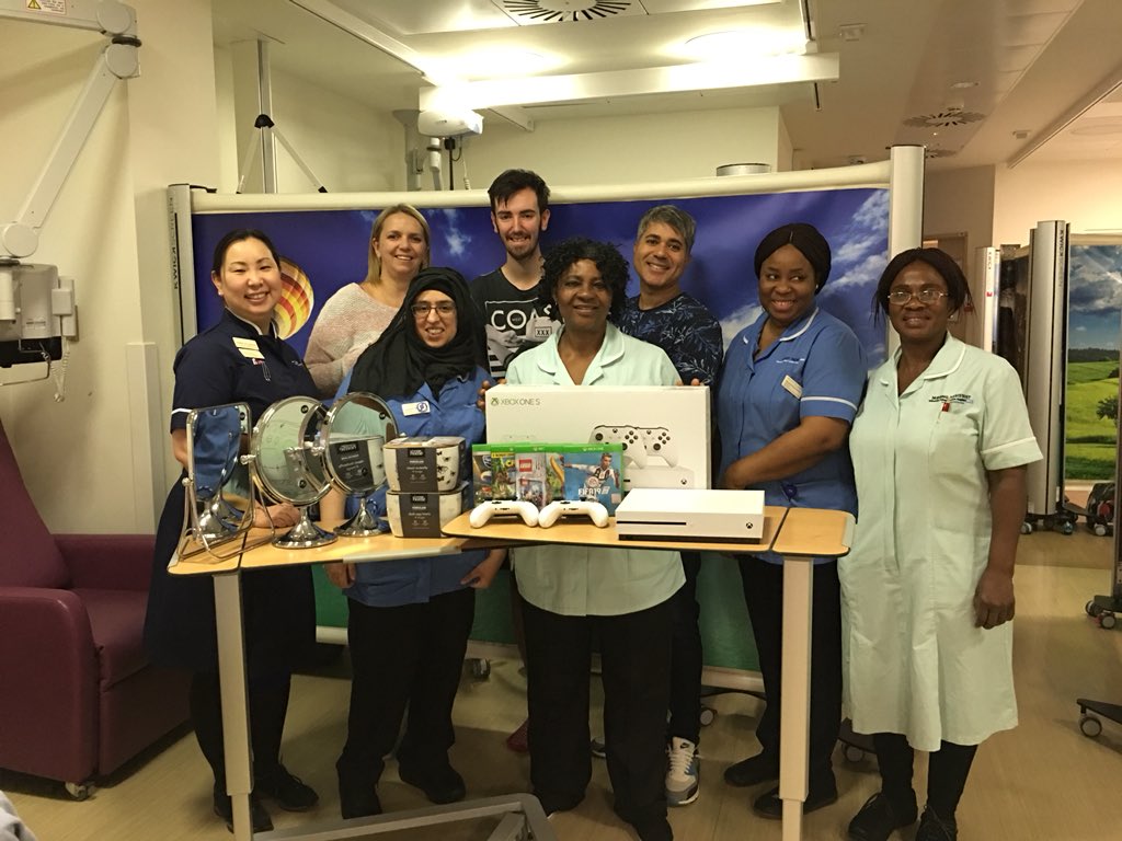 mayumi_rossi's tweet photo. BIG THANK YOU Jamie and his Family for a lots of donations include brand new XBOX ONES with many game soft as well!! Team NMCCC and our patients are so happyโค๏ธ Itโs so lovely Christmas presents๐๐๐๐ #NMCCC @MikeHanna18 @AlreeMarsh @HoggJulie @lindaflynn51 @FloPanelCoates https://t.co/eGyELBn987
