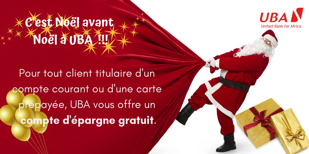 ubacameroon's tweet photo. C'est Noël avant Noël à UBA !!!
Un compte d'épargne offert à tous les titulaires de comptes courants et de cartes prépayées.
Vite, rendez-vous à l'agence UBA la plus proche !
#GrandPromo #UnCompteBancairePourTous https://t.co/qaG1fVGaf4