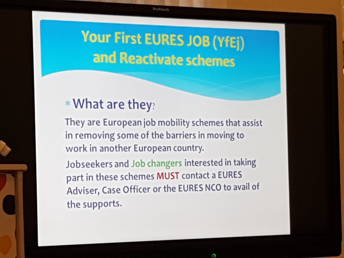 EurodeskIreland's tweet photo. Ann McCormac @EURESIreland advisor explaining #YourFirstEuresJob at #timetomove2018 event @KerryYouth @Leargas @EurodeskIreland @NCGEGuidance https://t.co/TQppbVx8vi