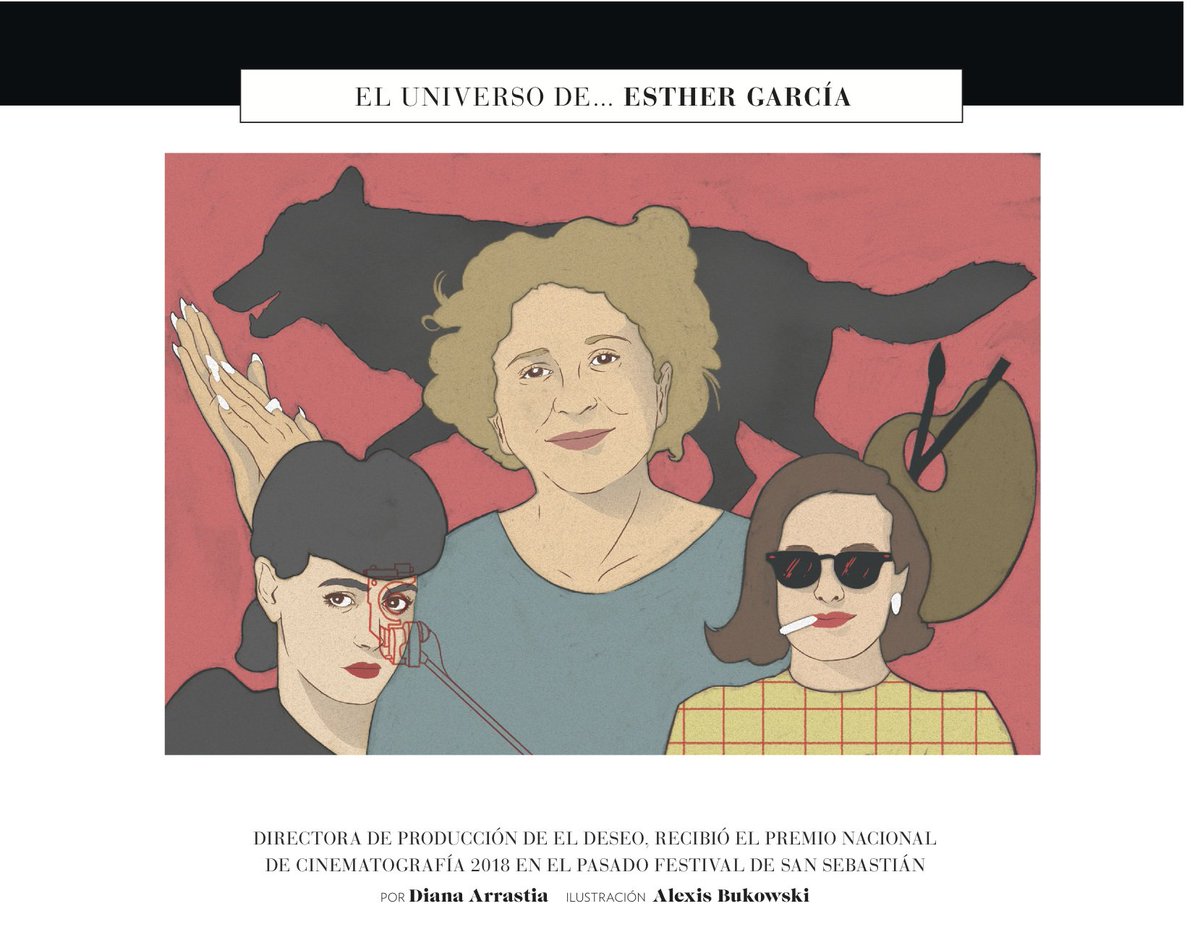 diarrastia's tweet photo. #EstherGarcía: "Las mejores series de todos los tiempos son #LosSoprano y #ManMen". Más sobre #ElUniversoDe la directora de producción de @eldeseo –y Premio Nacional de Cinematografía 2018– en @CINEMANIA_ES #diciembre. Con ilustración de #AlexisBukowski https://t.co/K2CwRqLagC