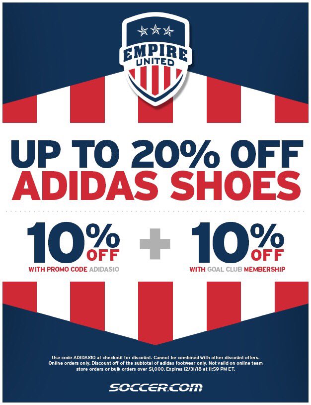 Looking for gifts for your player this Christmas? With up to 20% off Adidas shoes, our new range of New Era hats and other club wear available, make sure you check out our store page at empireunited.soccer/club/club-store ! #eusa #weareunited #clubwear #empireattire