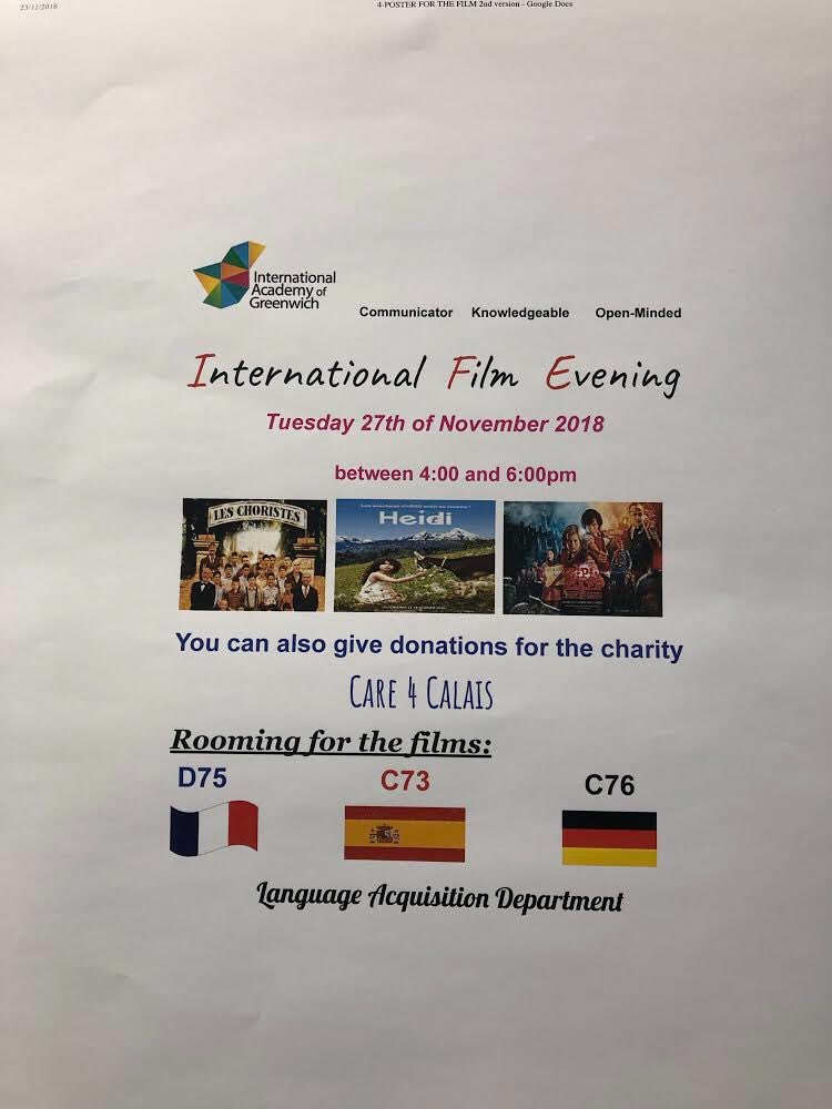 ingreenwich's tweet photo. Our first International Film evening draws to an end. 3 films, 3 languages  and plenty of engaged real world learners. Thanks Language Aquistion team. https://t.co/d8kowhGFDe