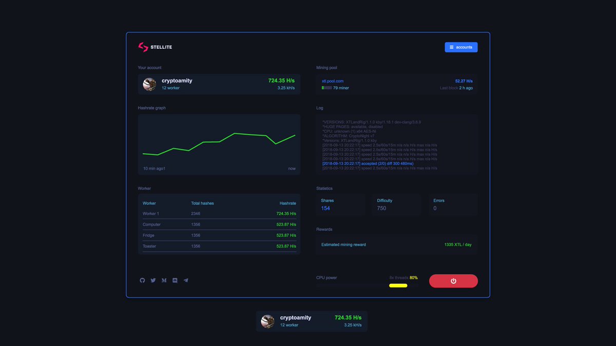 ScalaHQ's tweet photo. Here is a follow-up of the GUI miner feedback you gave us.
You can switch between an ultra-small widget and a bigger UI.
#GUIminer #inDevelopment https://t.co/xK8MqhMEnb
