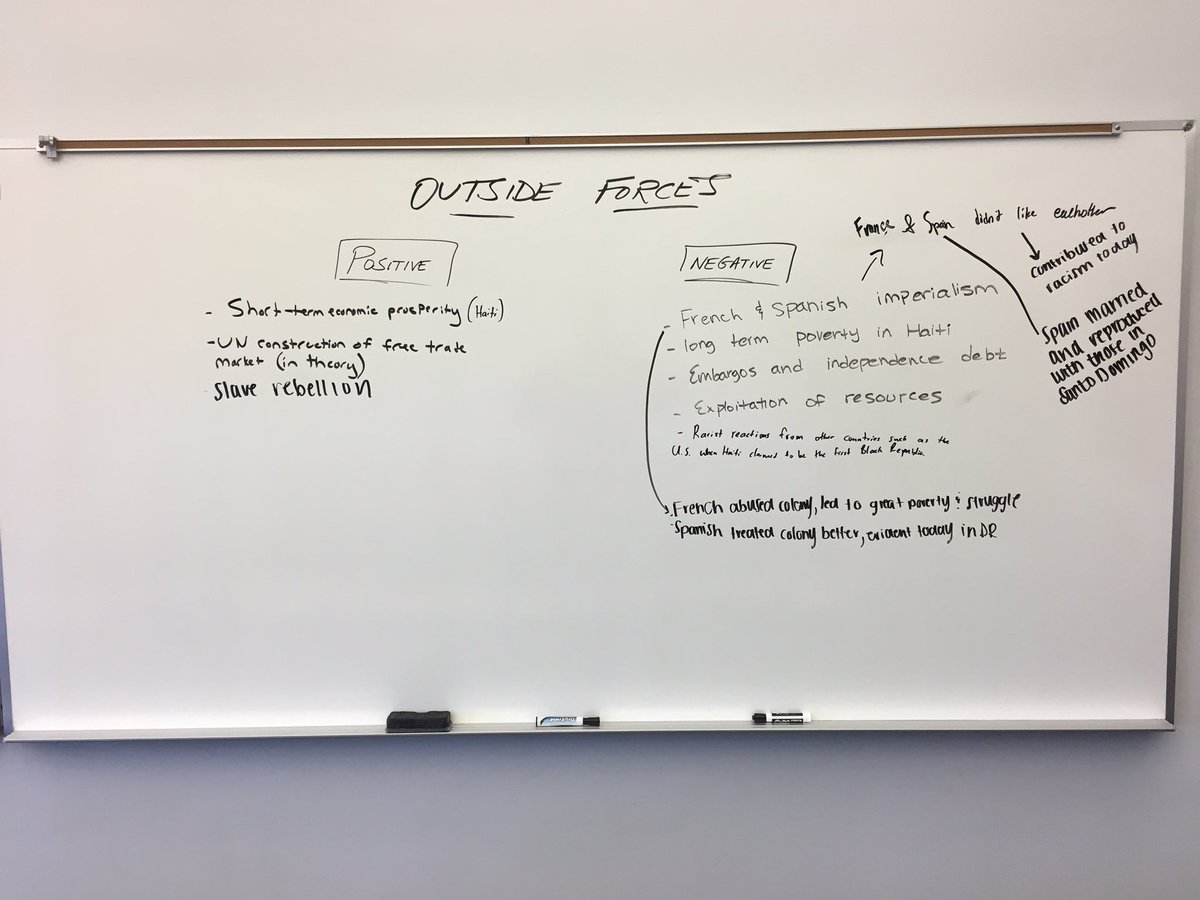gedwards30's tweet photo. After watching @voxdotcom’s video on the border between the Dominican Republic and Haiti and the tension (both historical and contemporary) that it reflects, #Eng12 students examined the disparity between the two nations and the influence of exploitation, racism, & outside forces https://t.co/8r4H3ZpcQu