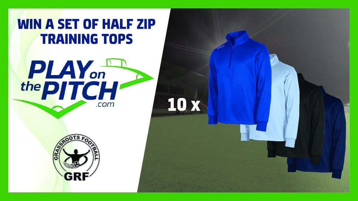 RT @ Follow to ENTER

Time for a Grassroots GIVEAWAY!!!!

Who fancies a set of Half Zip training tops perfect for the winter courtesy of our good friends <a href="/playonthepitch_/">Play on the Pitch</a> 

Winner will be selected at random On Thursday 29th of November from entrants on FB and Twitter. Good Luck.