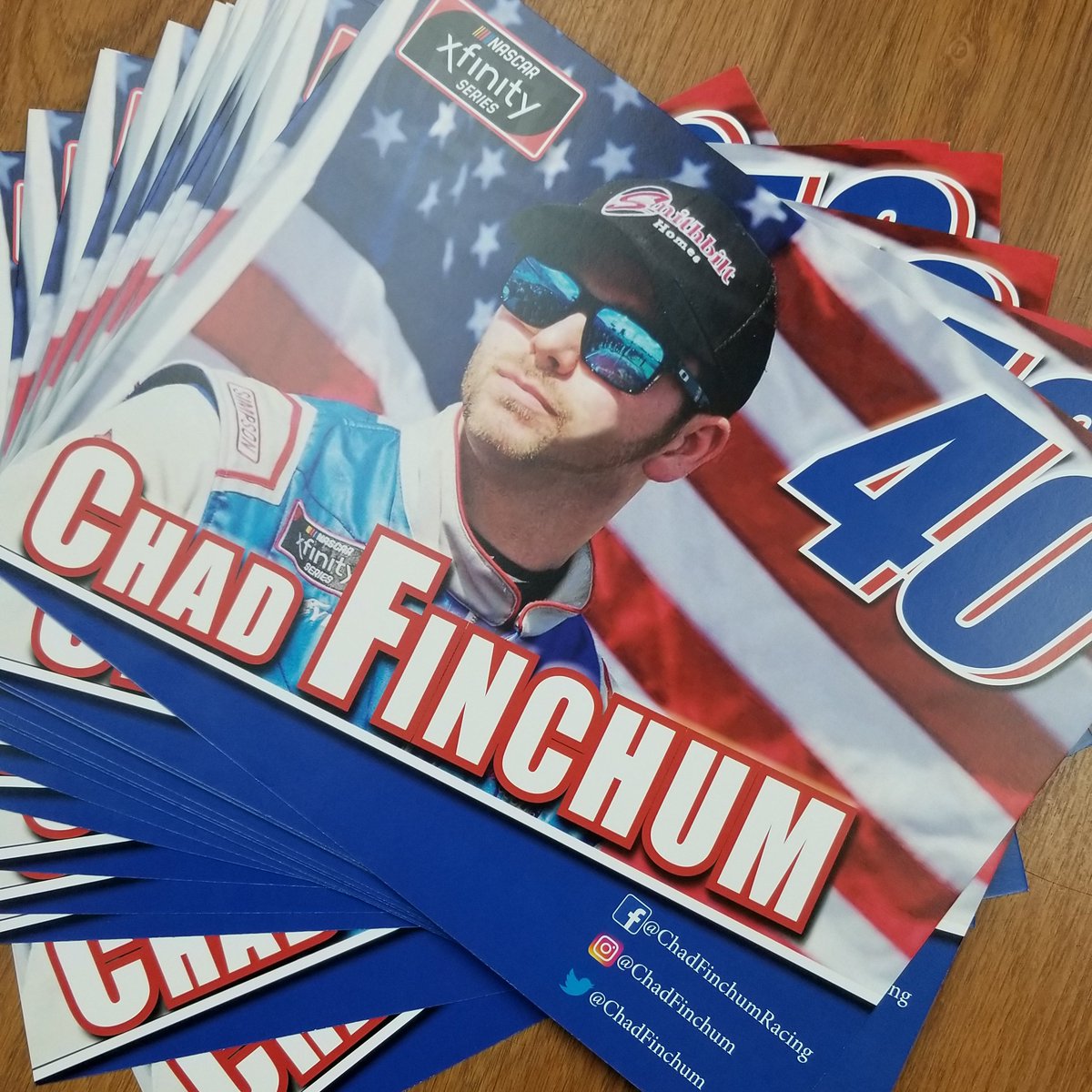 2018 hero cards available... send a S.A.S.E. (self-addressed stamped envelope, size to fit 8.5” x 11” card), and Chad will sign and send! Chad Finchum Hero Card, P.O. Box 530, Powell, TN 37849 // PR @SmithbiltHomes @MBMMotorsports @XfinityRacing @A1Finchum #TeamFinchum