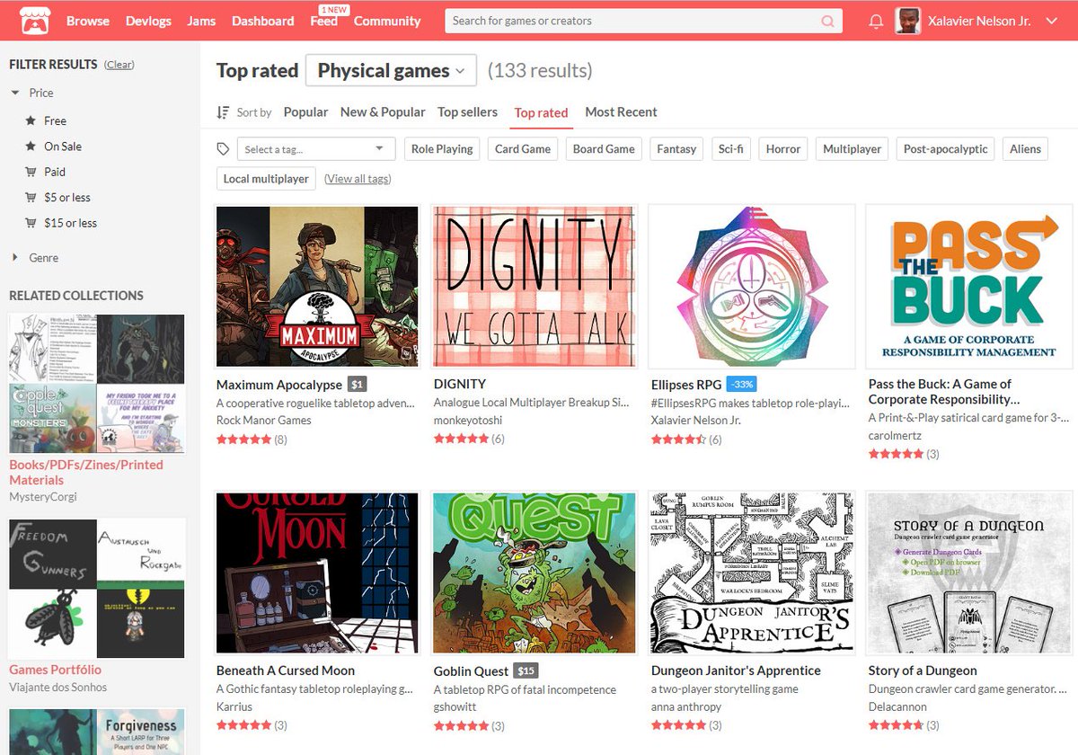 WritNelson's tweet photo. Apparently, #EllipsesRPG is also the third top-rated physical game to be on the platform in its entire history.
Whoa https://t.co/v7fojCFMuF