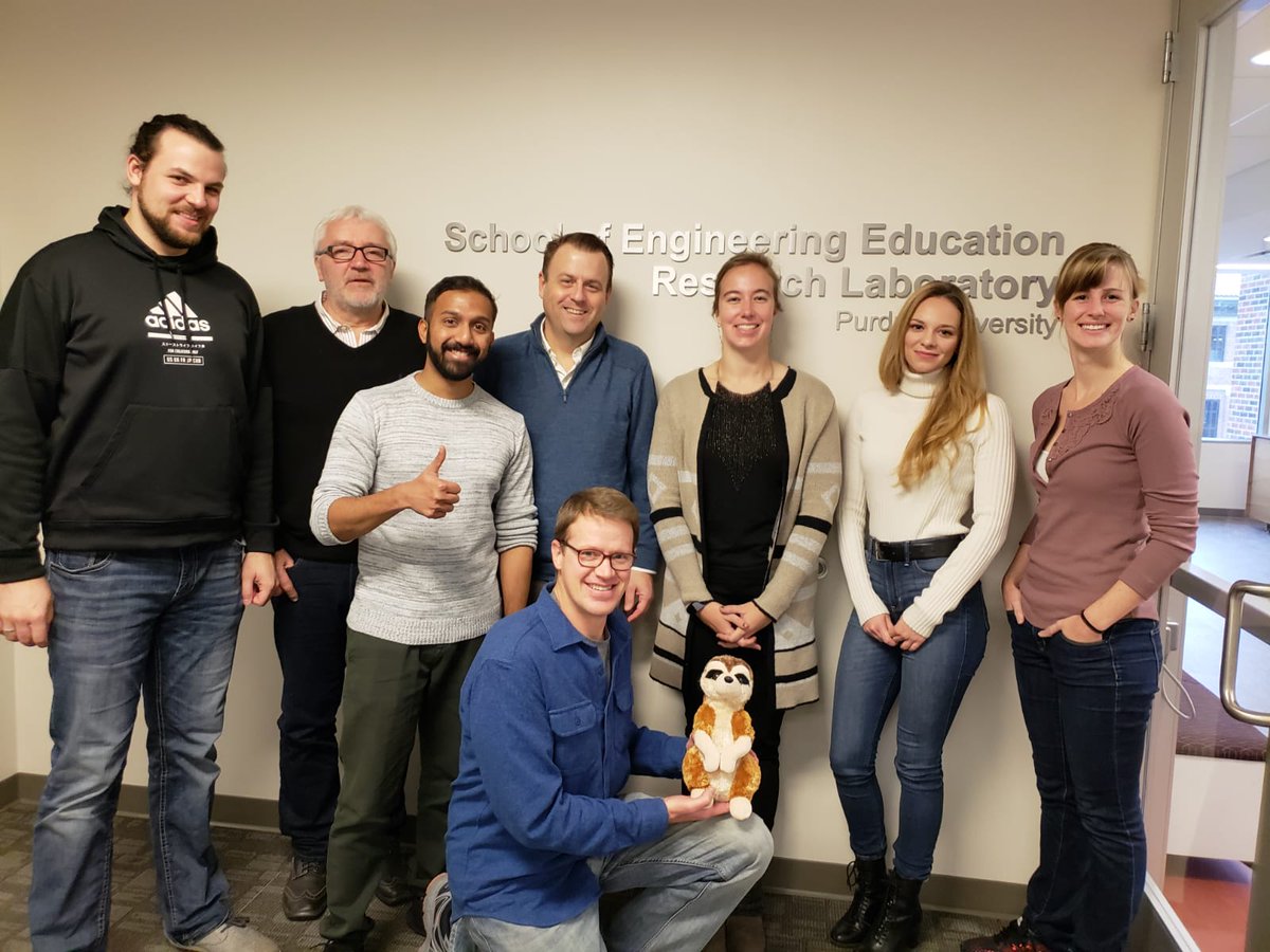 MEERCatPurdue's tweet photo. Congrats to our colleague Nick Stites on successfully passing his PhD defense yesterday! He is officially the FIRST graduate student of the Freeform program at Purdue! As you can see from the pics, Manny and the rest of the MEERCat team are all very proud of him. https://t.co/maJxtR9Muv
