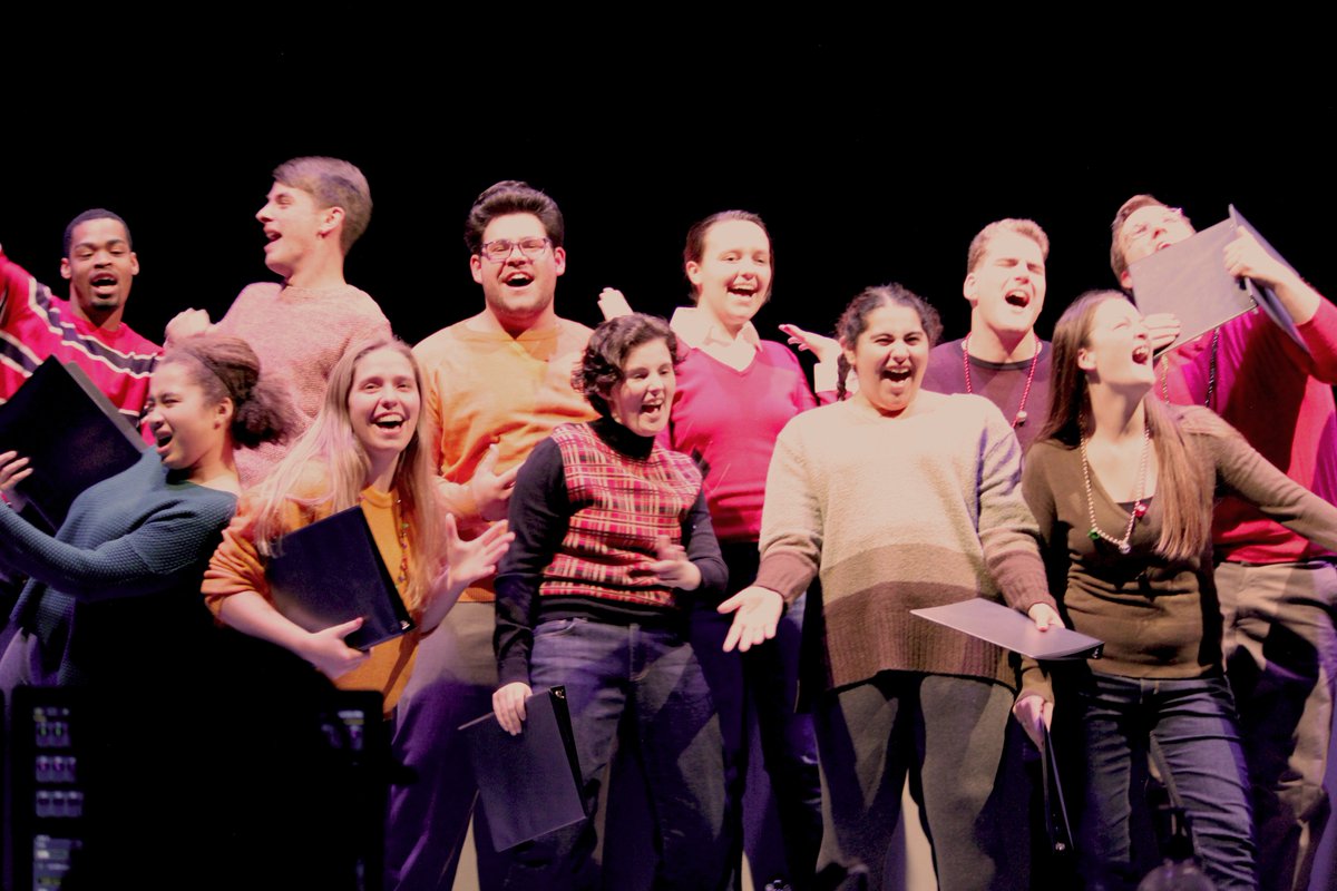 brian_bensonBSU's tweet photo. For @BSUTheaterDance's new production, student playwrights (left picture) turned to documentary theater. “... it’s a reflection of real people’s words. There will be people in the audience who have said the words in the script." - Alyssa Germaine, '19 https://t.co/rREGNzbR9L https://t.co/RdAL3xrPW5