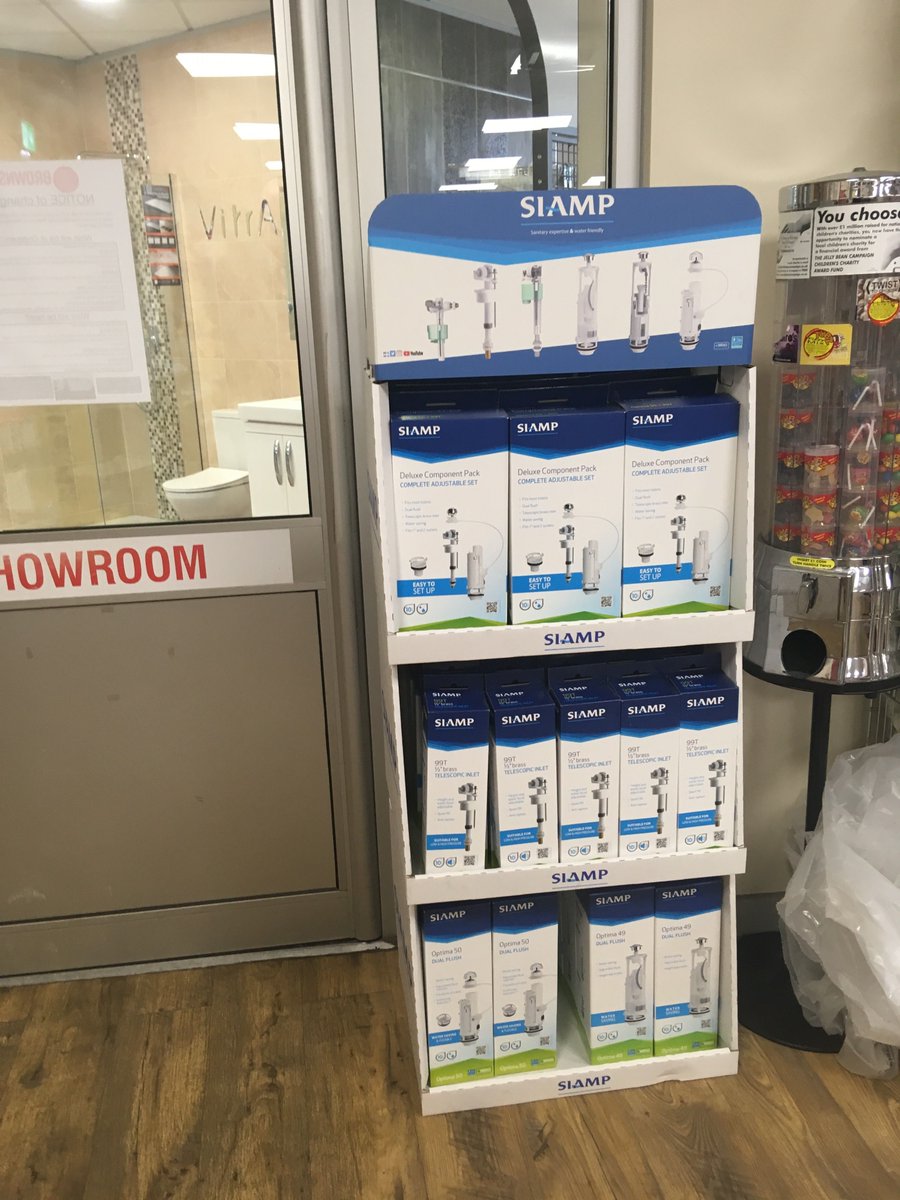 🆕 DISPLAY STANDS

Our 3 tier stand on display @brownsbm, prime position between the showroom entrance &amp; the sweet machine! 😋 🍬 🍭 

<a href="/Bob_SiampUK/">Bob Wainwright</a> 
#display
#toiletrepair