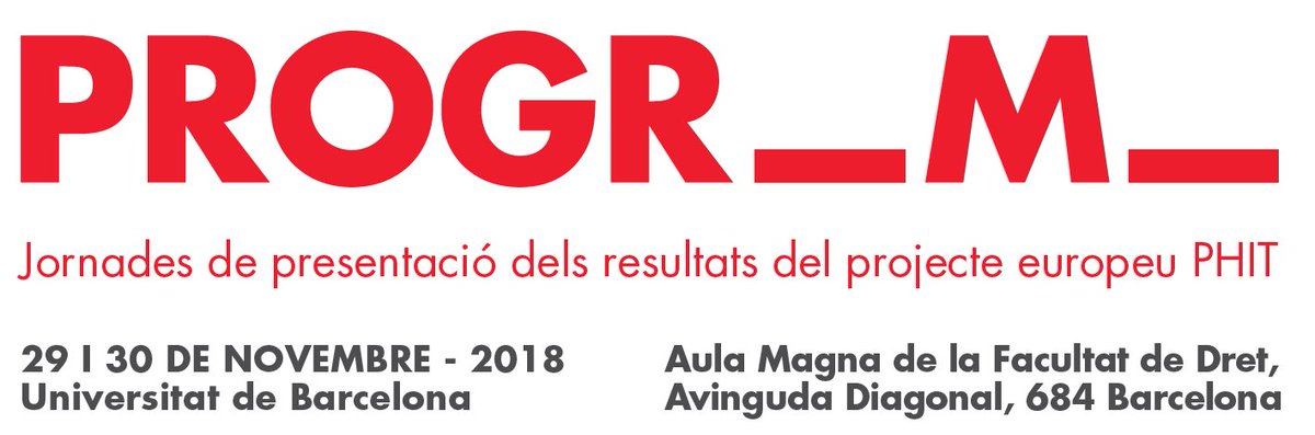 PHITProject's tweet photo. D'aquí a dos dies iniciem la confèrencia final del projecte PHIT i encara ets a temps d'inscriure't!
Pots consultar el programa de les conferències a la nostra web: https://t.co/KYnnC1s0bs
+info i inscripció: https://t.co/zu0zyp4qao
#PHITConference #Trafficking #HumanRights https://t.co/MGKFrFegDJ
