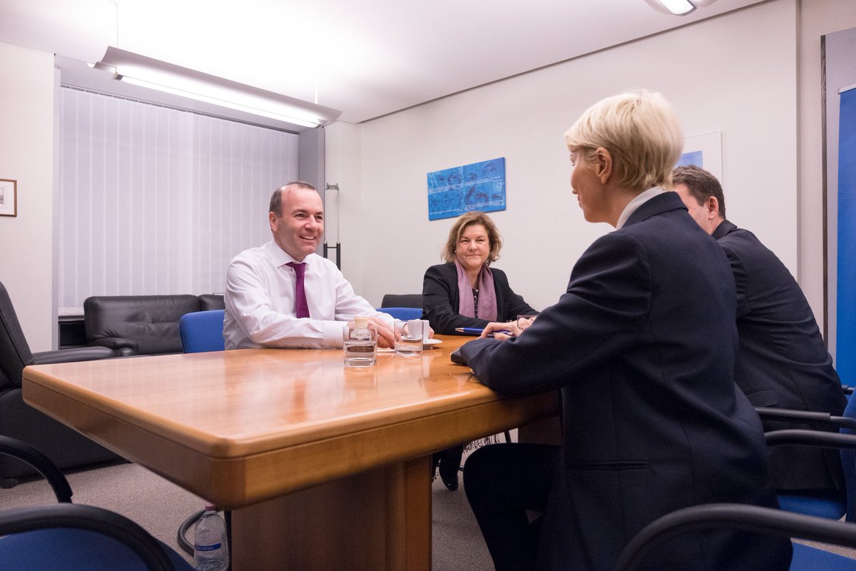 SMuresan's tweet photo. Together with Raluca Turcan, 1st VP of @PnlRomania, we met these days with @EPP President @JosephDaul and @EPPGroup Chairman @ManfredWeber to prepare the EU elections. #EPP will deliver what citizens expect. #StrongerTogether #UP2EU https://t.co/b0aGyL7xD3