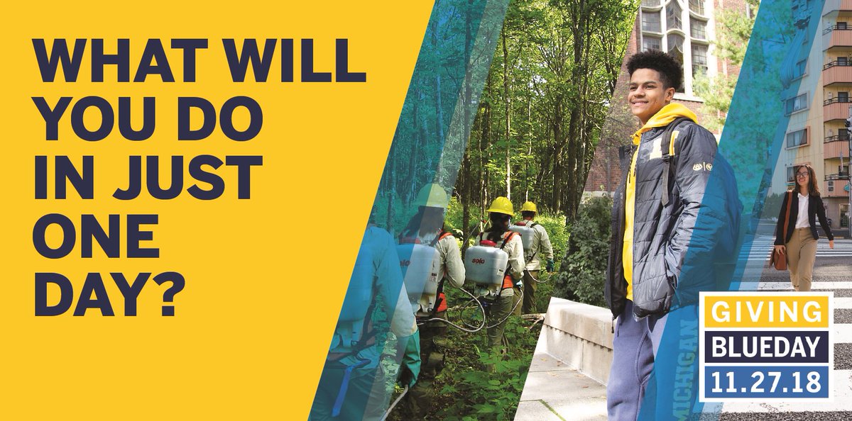 UMICHCS's tweet photo. Double your donation - did you know that: First time U-M donors who give $50 or more will receive a match of $50. (Excludes students. First come first served. A maximum of $65,000 will be counted towards this challenge. #fineprint) #GivingBlueday #RRMF https://t.co/fYKFrPQ3fw https://t.co/Jq7HumzXXz