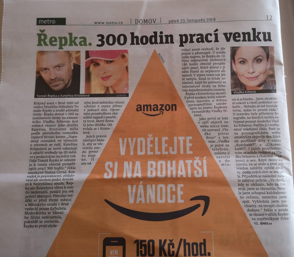 HelenaSmolikova's tweet image. Tak nevím, zda si Řepka vydělá na bohatší Vánoce....ale jako tohle se povedlo😂😂 #repka #tomasrepka #metro #fotbal