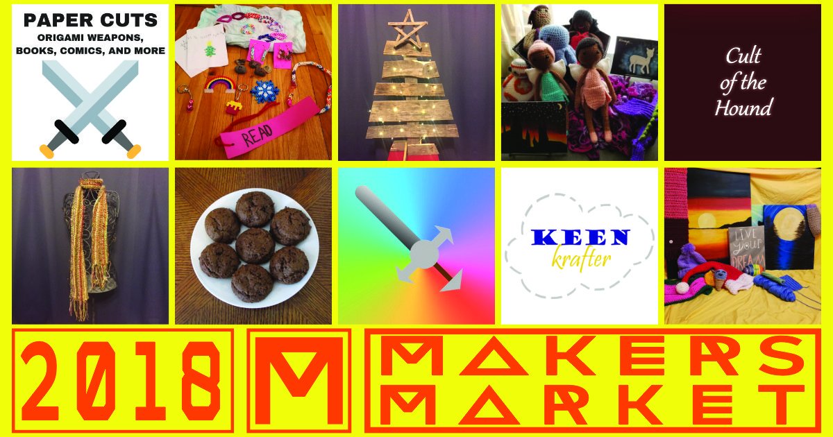 MakersMarketTC's tweet image. Makers Market 2018 is this Saturday (1 Dec) 10am–3pm at Solomon&apos;s Porch in south Minneapolis (Blaisdell &amp;amp; 46th). There will be 27 Maker Booths featuring the amazingly awesome kid-made products of 38 young Makers. Check out their online booth previews at homeschoolrecess.com/makers/2018/bo…