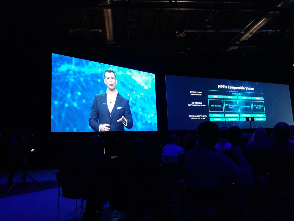 pmhunter1969's tweet photo. Today at #HPEDiscover Phil Davis unveiled our #composable vision and how we make #HybridIT simple with #ComposableFabric, #InfoSight expansion to #ProLiant, #HPESynergy and #HPEApollo, #HPEIntelligentStorage, and #HPEOneView. https://t.co/FwU8ZCkl7e