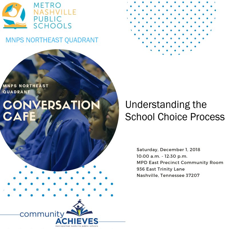 stratfordpac's tweet photo. Reminder this Saturday Dec 1 10am - Bring a cup of coffee and join your  Northeast Quadrant (Stratford, Maplewood &amp; McGavock Clusters)  Administrators of MNPS for the first Conversation Café- a Community  Conversation about the upcoming MNPS School Choice Process. @MNPSNortheast https://t.co/ncvWnzobhP