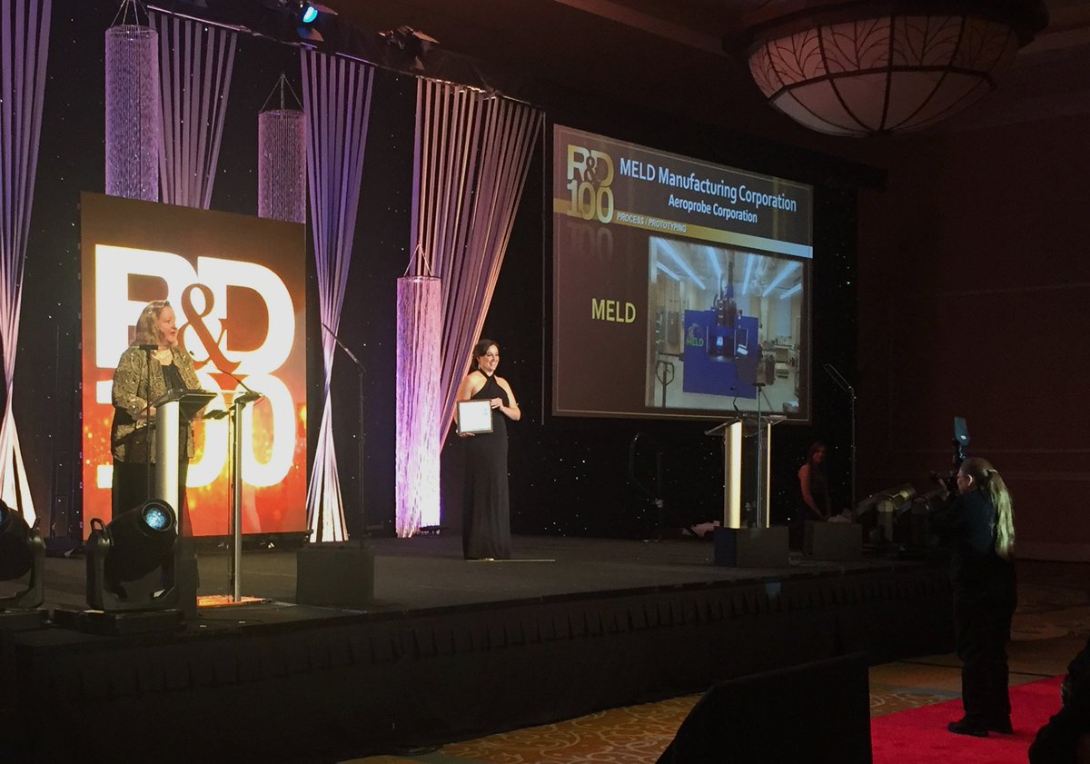 MELDMfg's tweet photo. Not only was the MELD™ technology named a winner at this year's R&amp;D  100 Awards, but it was also selected as the single most disruptive new  technology and received a special Market Disruptor recognition! #MELD #additivemanufacturing #RD100

https://t.co/f1lgGH394x https://t.co/6wbcjJY08K