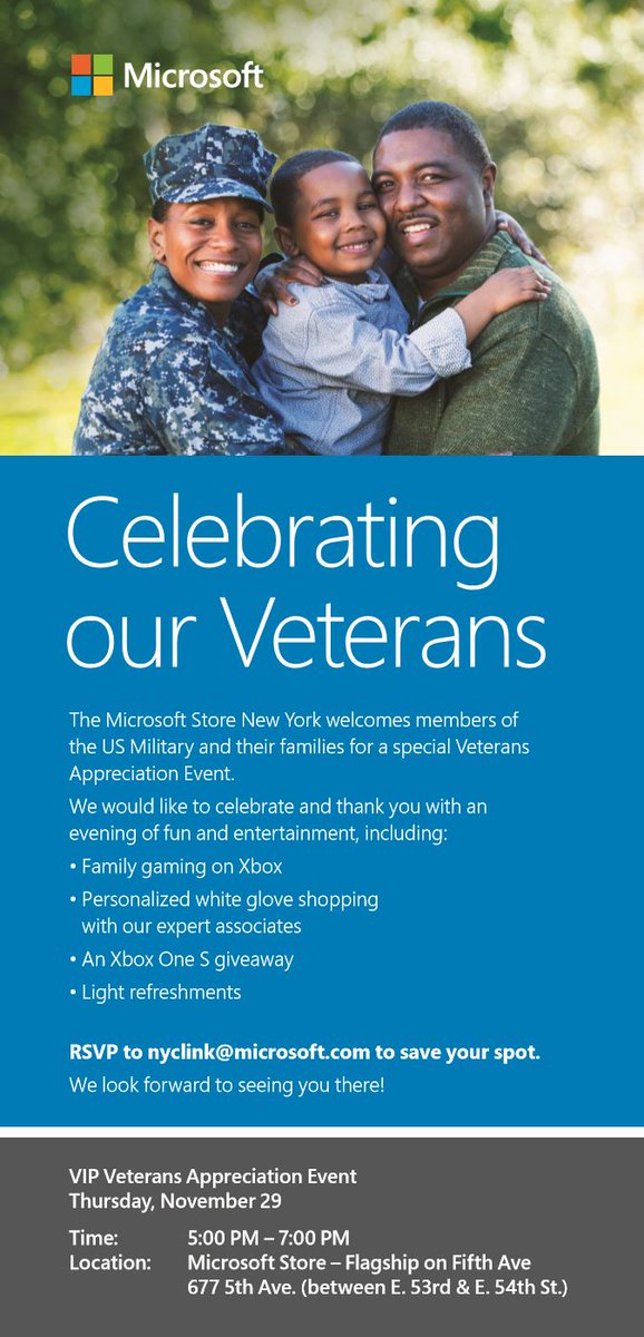 QCVets's tweet photo. @CUNYVets check out this amazing #Microsoft celebration πΊπΈΒ Thursday 12/29 (5PM-7PM). Open to all veterans! #QueensCollege
#cunyvets #cuny #nycveterans #studentveterans #stem #military https://t.co/WTGQTJzxRe