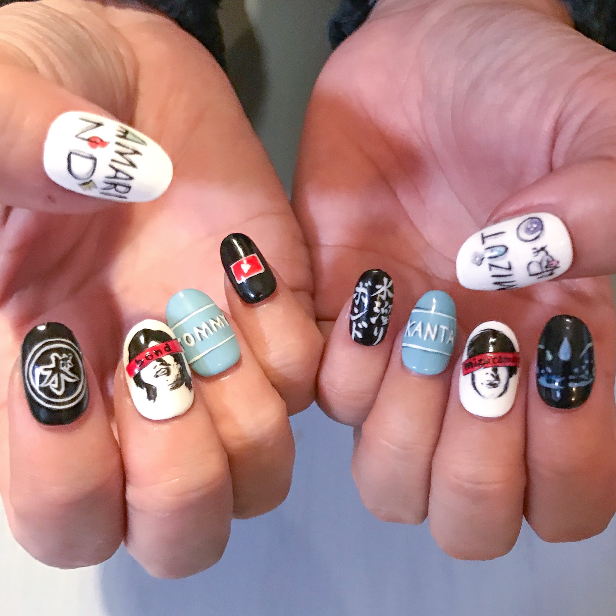 U R A R A 昨日 徹夜した甲斐があって誰ともかぶらないデザインができた これでお客様に水溜りボンドを宣伝しよう 水溜りボンドかいてみた ネイリスト 手描きネイルアート T Co Tpkcuq8u7u Twitter