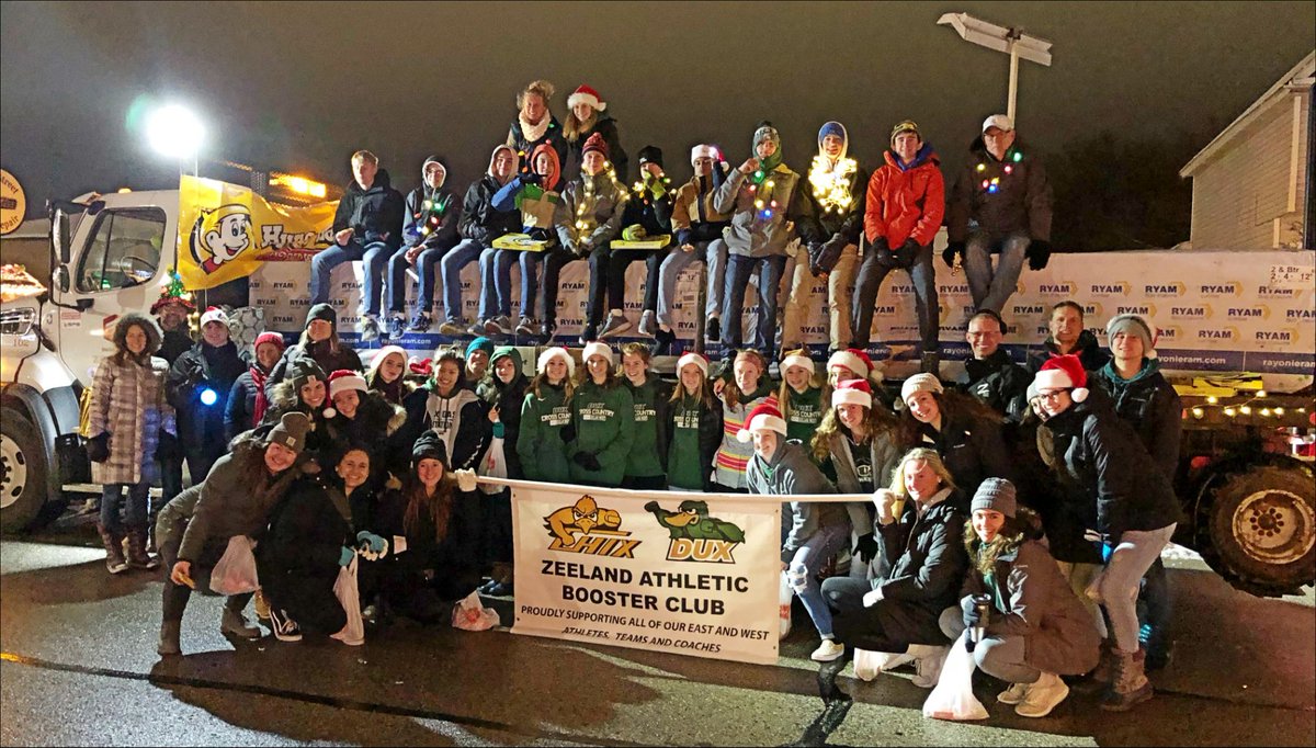 ZeelandBoosters's tweet photo. Great night at the Magical Christmas Parade! Thank you Zeeland Lumber for the ride and the East &amp; West athletes for not only participating but passing out candy to so many little 🐥 and 🦆 who look up to you!!
#zabc #zeelandathletics #zeelandboosters #zps #magicalchristmasparade https://t.co/Q1R5LQPMcv