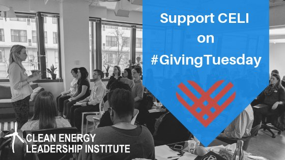 Energy_Leaders's tweet photo. Today is #GivingTuesday -- Join CELI in building the next generation of diverse #cleanenergy leaders! Your tax-deductible #donation will provide scholarships for Fellows and clean energy education for our communities. Support #CELI today by donating here: https://t.co/44QyXa7SLH https://t.co/WeJez8CyIv