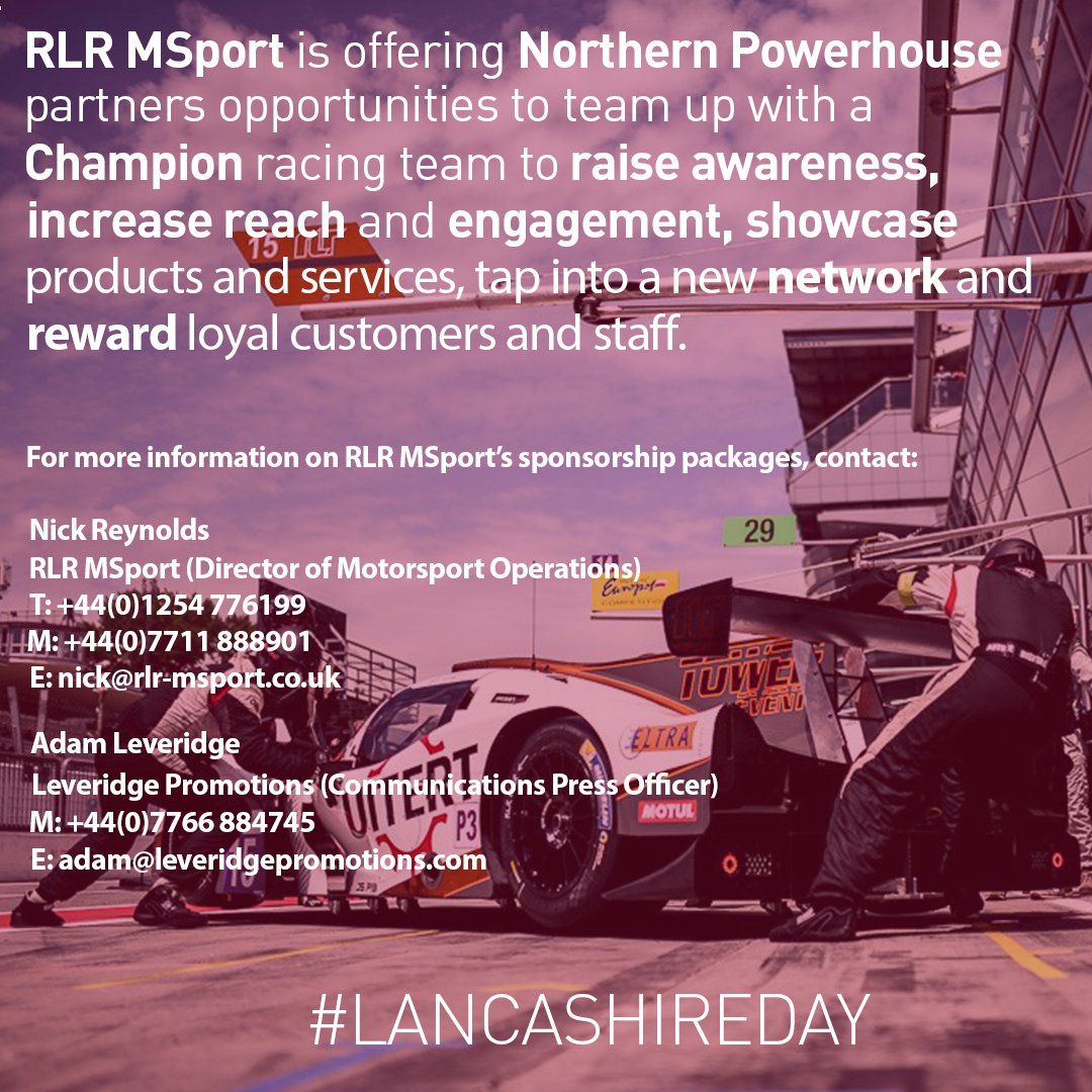 RLRMSPORT's tweet photo. Happy #LancashireDay! 🎉 @RLRMSPORT is a proud advocate of the #North and the team will continue supporting the Northern economy 🇬🇧, particularly through the @NPHinfo @NP_Partnership - https://t.co/1LSub7EVak #RLRMSport #NorthernPowerhouse #LeMans24 #ELMS18 #Champions https://t.co/IKrEtiJAZ8