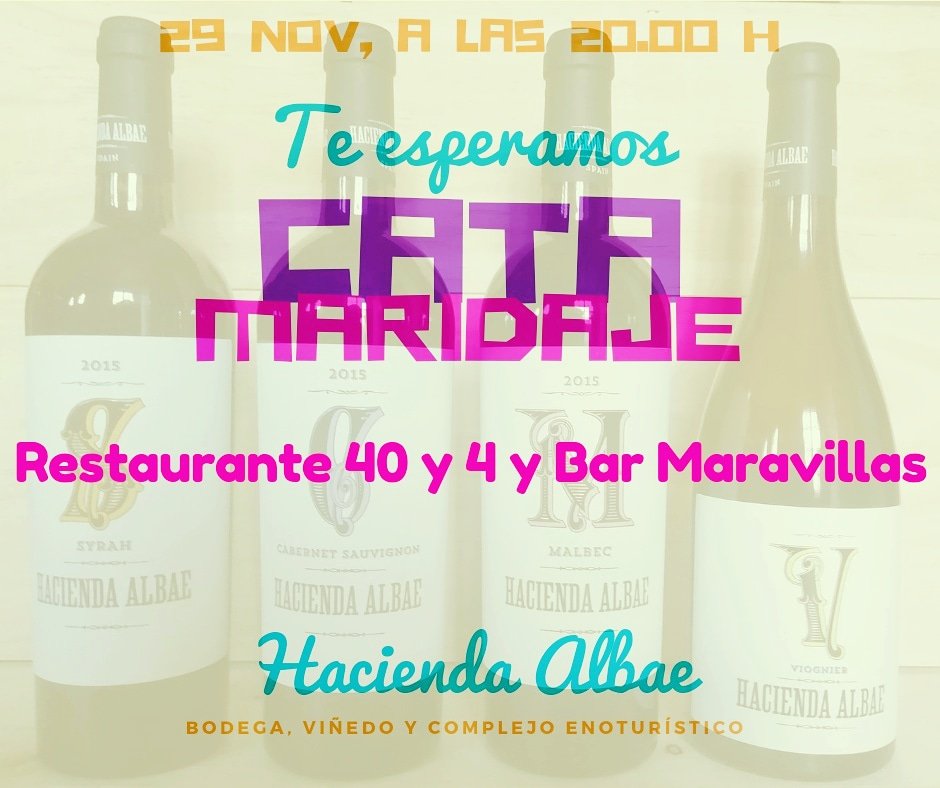 #cata #maridaje Una buena forma de conocer nuevos vinos siempre es asistir a una cata comentada. Al mismo tiempo que aprendes y descubres, pasas un rato divertido. #haciendaalbae facebook.com/events/1942607…
facebook.com/events/2088292…