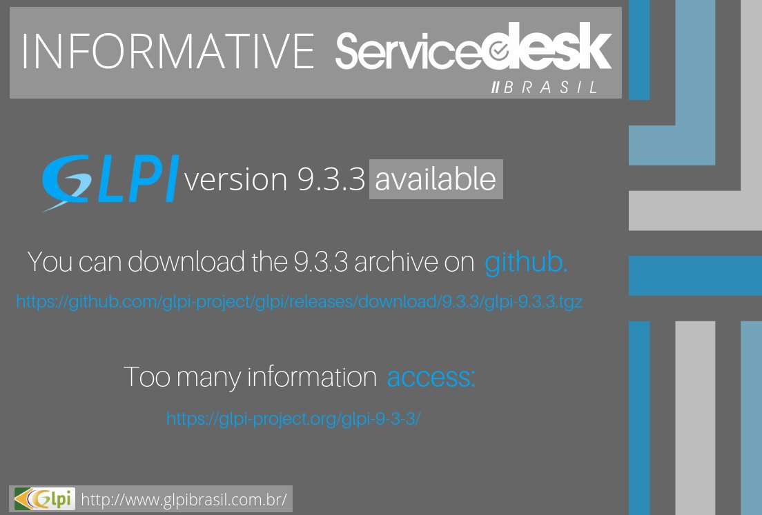 servicedeskbra's tweet photo. Release GLPi 9.3.3
https://t.co/KRIv6lwEEm
#informative #servicedesk #servicedeskbrasil #glpi #glpibrasil #glpigroup #release #newversion #new #version #available #teclib https://t.co/k0eoryXAy2