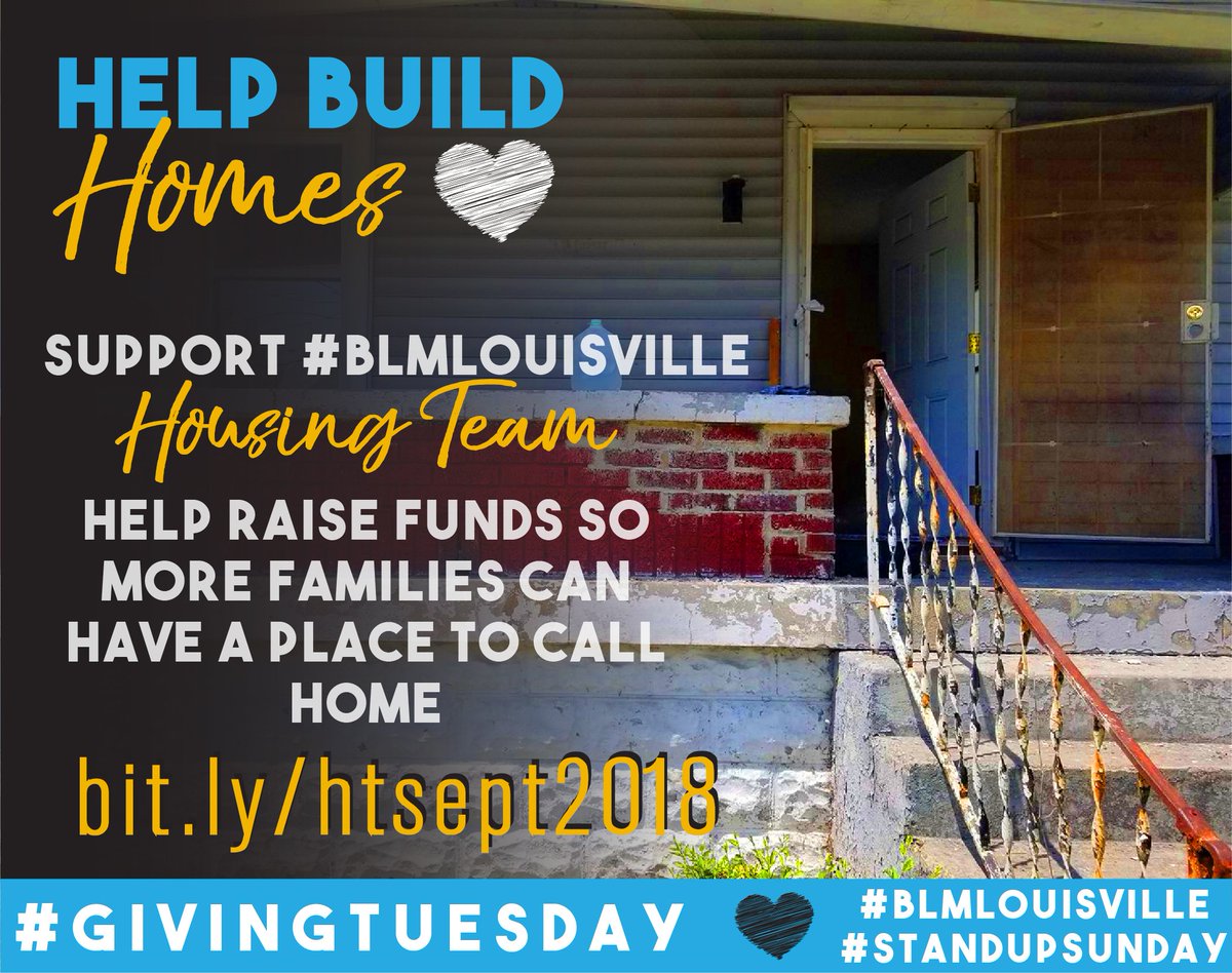 BLMLouisville's tweet photo. #BLMLou is fighting the housing crisis in Louisville by purchasing, renovating, & gifting abandoned homes to black families. Fund @blmlouisville’s Housing Team, changing ppl lives one house at a time. #FightGentrification #Homes4Families #GivingTuesday https://t.co/HYQ3BbO8ha https://t.co/oscp1Xk9BF