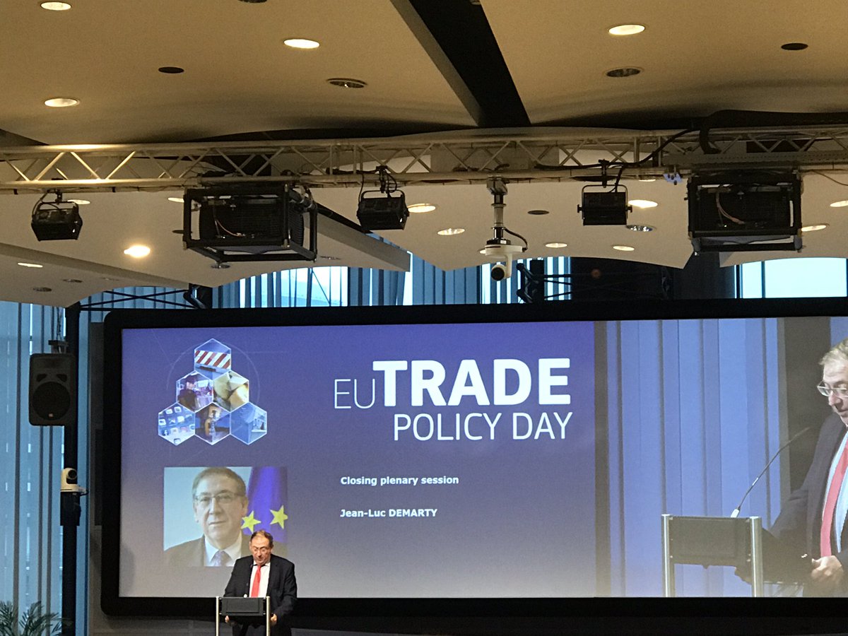 TradeEconomista's tweet photo. Demarty now wrapping up a very informative and exciting #EUTradePolicyDay !
Thank you #EUtrade for a very well organized and interesting day. https://t.co/zthTJpCjbv