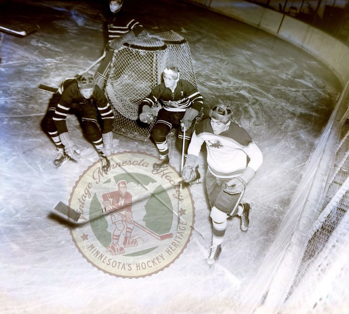 VintageMNHockey's tweet image. Today marks 100 days countdown to Boys 75th Annual State Hockey Tournament. Daily, we will count down with a vintage tourney photo from past 75 years