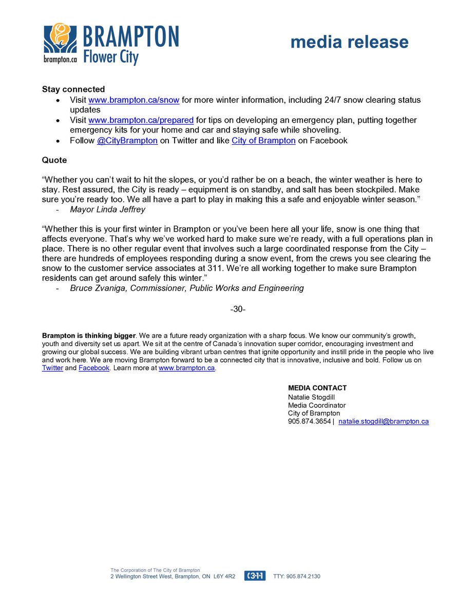 Here’s what you need to know about winter weather operations in Brampton