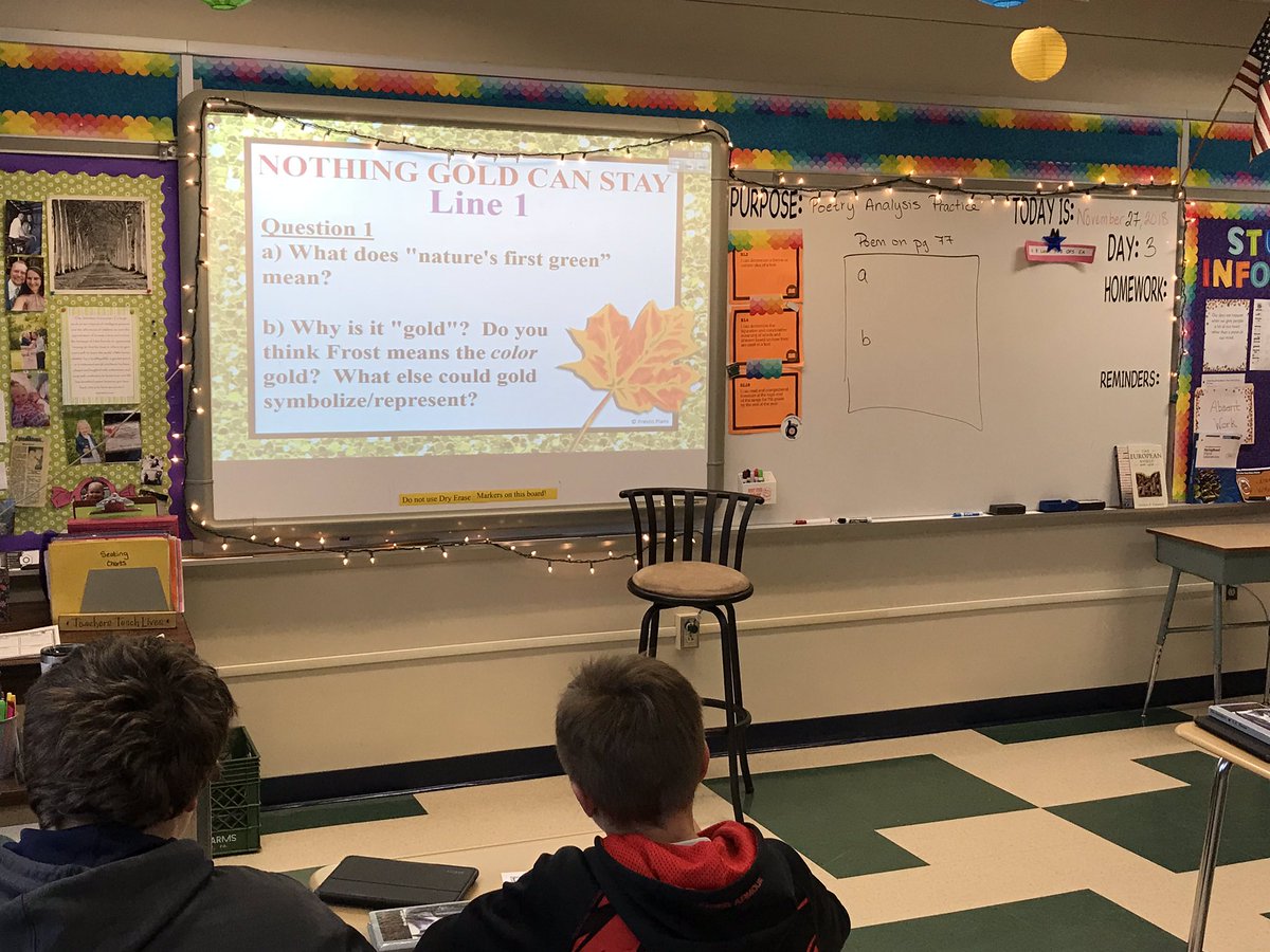 SKuehneJSMS's tweet photo. Today Ss worked together to practice analysis using the poem “Nothing Gold Can Stay.” Ss read the poem in chapter 5 of The Outsiders. Great job, 7 Orange! #JSAMSComeAlive  #7thGradeELA #TheOutsiders https://t.co/AbzMtnNnEW