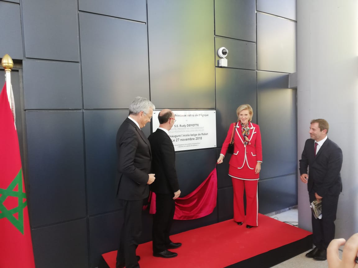 Awex_Afrique's tweet photo. @AWEX_Belgium Inauguration de l'école Belge de Rabat #BEmissionMAR #AWEX2018 https://t.co/D0znygNhhB