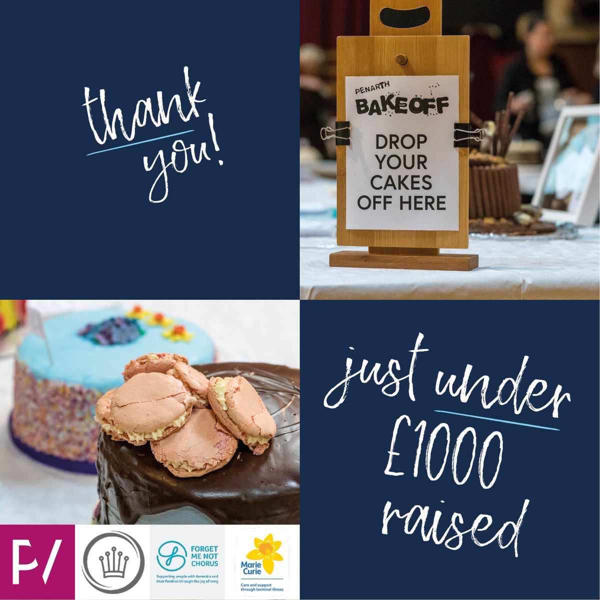 Thank you to everybody that got involved with the Penarth Bakeoff! We are really excited to announce that  just under £1000 was raised for <a href="/MarieCurieCymru/">Marie Curie Cymru</a> and #forgetmenotchorus