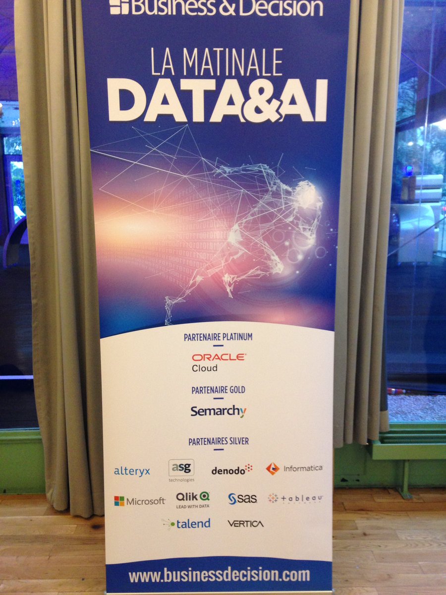 BD_Group's tweet photo. Très belle #MatinaleBD ce matin à Paris 😃 Un très grand merci aux participants, intervenants, @caissedesdepots @MSDFrance et à nos partenaires @Oracle_France @Semarchy @alteryx @ASGTec @denodo @InformaticaFr @microsoftfrance @Qlik_FR @SASFrance @tableau @TalendFR @VerticaBigData https://t.co/TSDavbrEom