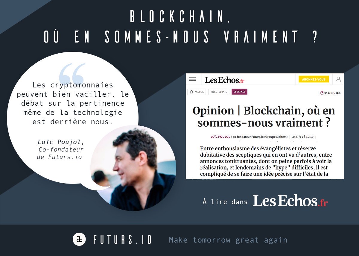Cas d'usage réels, adoption par le marché et les grands groupes, technos... Révolution #Blockchain, où en est-on VRAIMENT ? L'analyse de terrain de <a href="/loicpoujol/">Loïc Poujol</a> à lire dans <a href="/LesEchos/">Les Echos</a> 👉🏻 lesechos.fr/idees-debats/c…