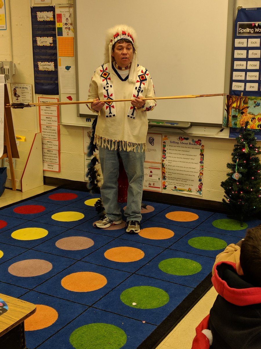 FronaWheeler's tweet photo. We enjoyed having Chief Trejo join our class this morning. He shared many artifacts and history of Native Americans. https://t.co/yCl4426CGT