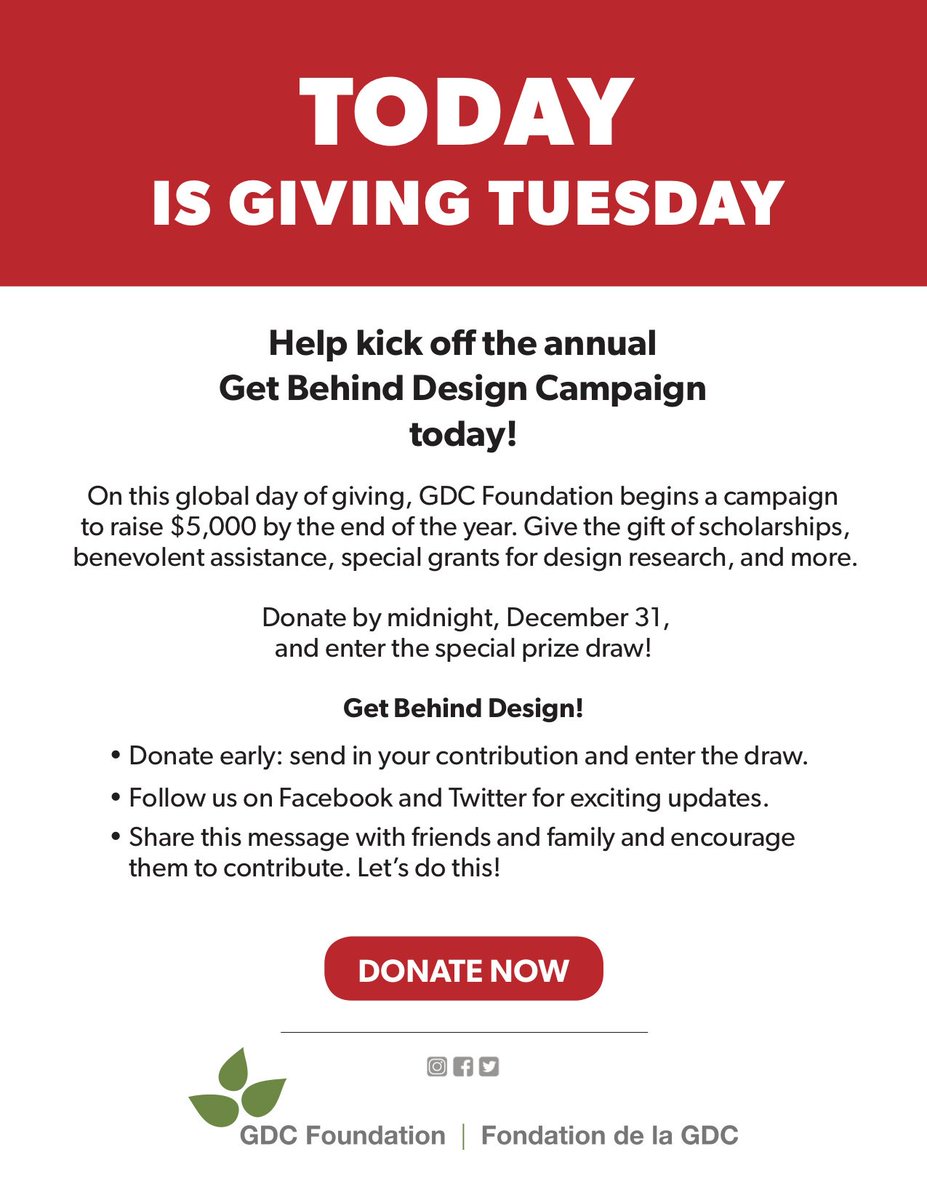 DesCanNational's tweet image. It's Giving Tuesday! Help support our Get Behind Design Annual campaign! gdc.design/foundation/don… ow.ly/d/85nx