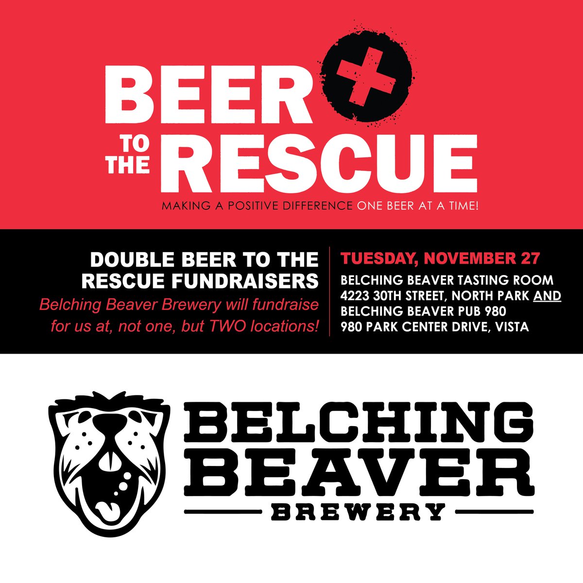 .<a href="/BeerToTheRescue/">Beer To The Rescue</a> is going worldwide today, people! Well, county-wide anyway (courtesy of two different <a href="/belchingbeaver/">Belching Beaver</a> locations jumping on board to help <a href="/LupusSoCal/">LupusSoCal</a> ). That's still awfully impressive.
